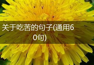 关于吃苦的句子(通用60句)