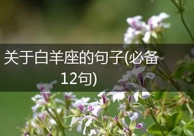 关于白羊座的句子(必备12句)