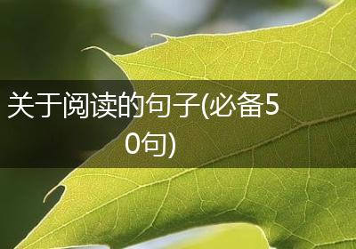 关于阅读的句子(必备50句)