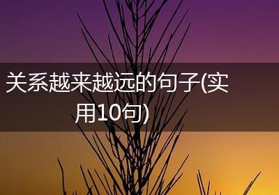 关系越来越远的句子(实用10句)