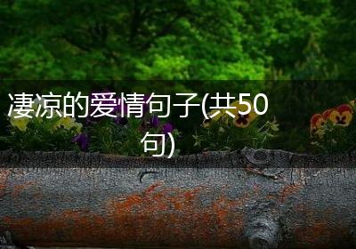 凄凉的爱情句子(共50句)