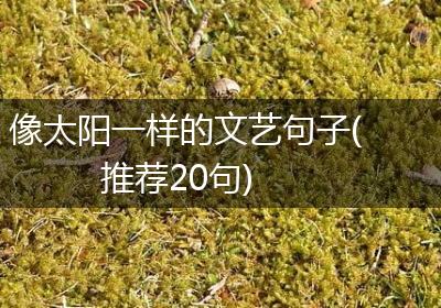 像太阳一样的文艺句子(推荐20句)