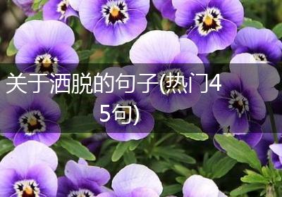 关于洒脱的句子(热门45句)