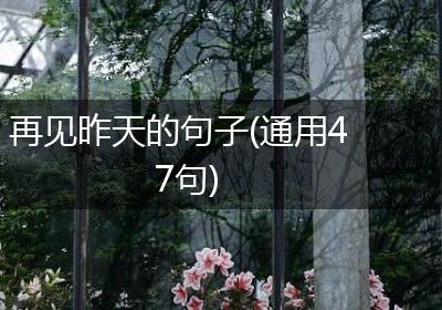 再见昨天的句子(通用47句)