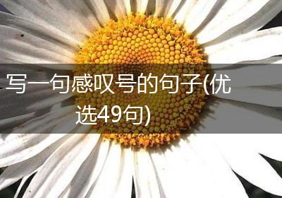 写一句感叹号的句子(优选49句)