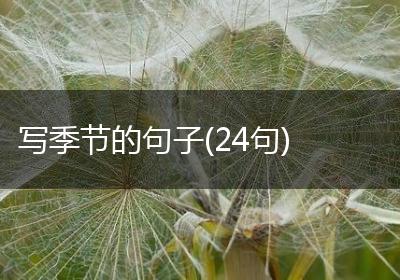 写季节的句子(24句)