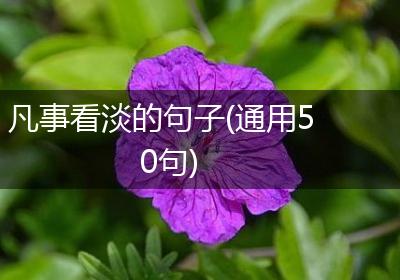凡事看淡的句子(通用50句)