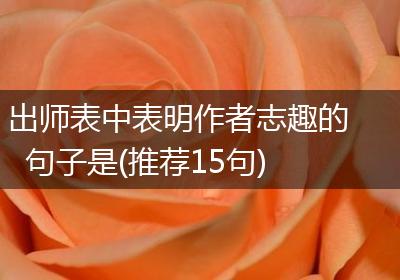 出师表中表明作者志趣的句子是(推荐15句)