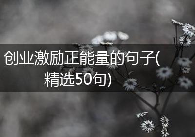 创业激励正能量的句子(精选50句)