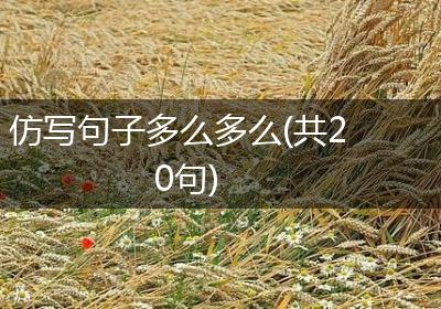 仿写句子多么多么(共20句)