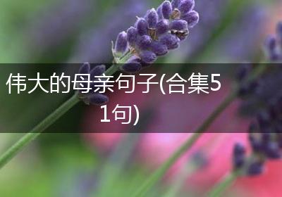 伟大的母亲句子(合集51句)