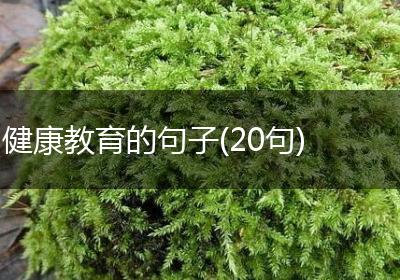 健康教育的句子(20句)