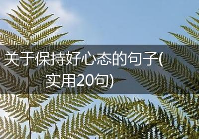 关于保持好心态的句子(实用20句)