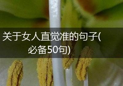 关于女人直觉准的句子(必备50句)