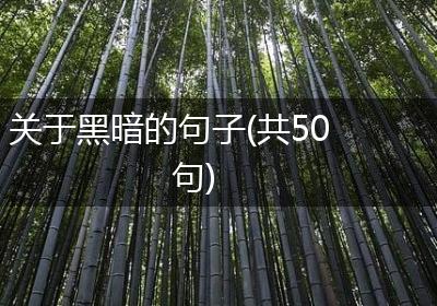 关于黑暗的句子(共50句)