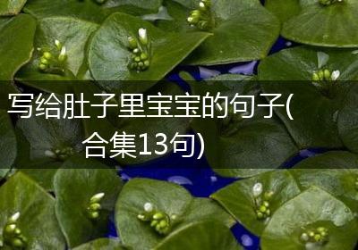 写给肚子里宝宝的句子(合集13句)