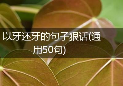 以牙还牙的句子狠话(通用50句)