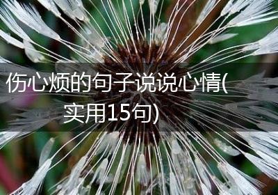 伤心烦的句子说说心情(实用15句)