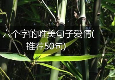 六个字的唯美句子爱情(推荐50句)