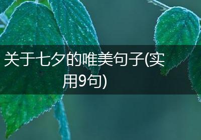关于七夕的唯美句子(实用9句)