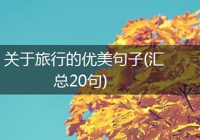 关于旅行的优美句子(汇总20句)