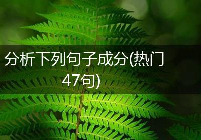分析下列句子成分(热门47句)