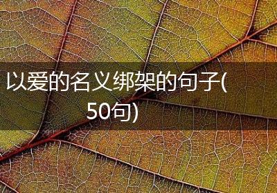 以爱的名义绑架的句子(50句)