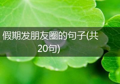 假期发朋友圈的句子(共20句)