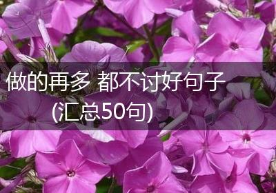 做的再多 都不讨好句子(汇总50句)