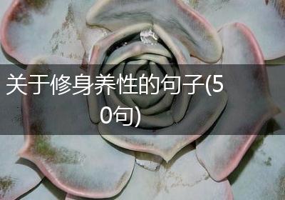 关于修身养性的句子(50句)