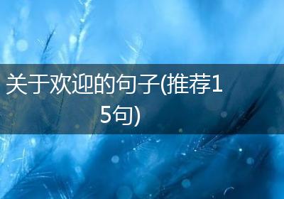 关于欢迎的句子(推荐15句)