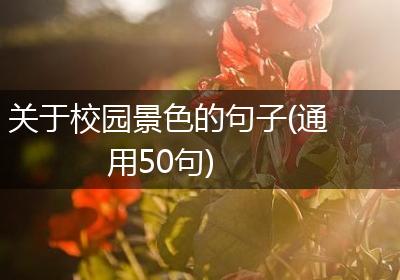 关于校园景色的句子(通用50句)