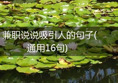 兼职说说吸引人的句子(通用16句)