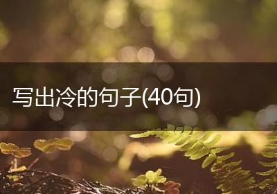 写出冷的句子(40句)