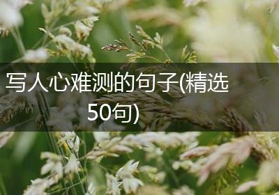 写人心难测的句子(精选50句)