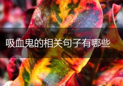 吸血鬼的相关句子有哪些