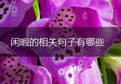 闲暇的相关句子有哪些