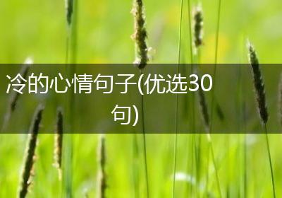 冷的心情句子(优选30句)