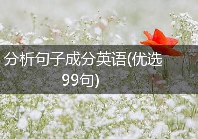 分析句子成分英语(优选99句)