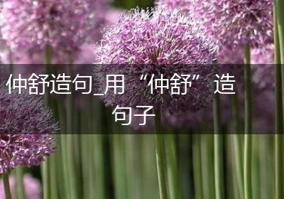 仲舒造句_用“仲舒”造句子