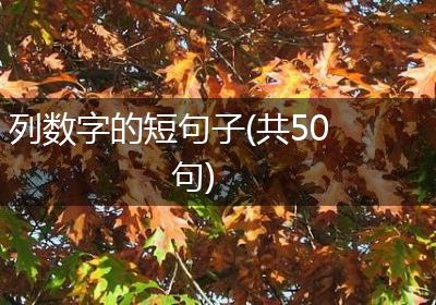 列数字的短句子(共50句)
