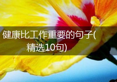 健康比工作重要的句子(精选10句)