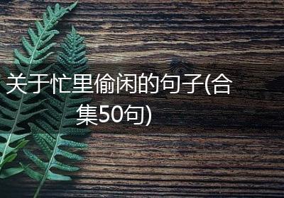 关于忙里偷闲的句子(合集50句)