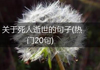 关于死人逝世的句子(热门20句)