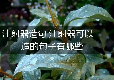 注射器造句 注射器可以造的句子有哪些