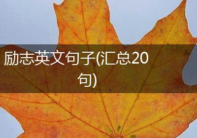 励志英文句子(汇总20句)
