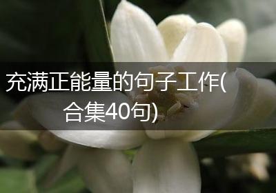 充满正能量的句子工作(合集40句)
