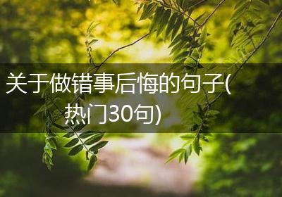 关于做错事后悔的句子(热门30句)