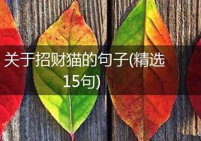 关于招财猫的句子(精选15句)