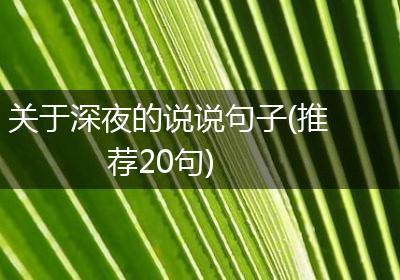 关于深夜的说说句子(推荐20句)